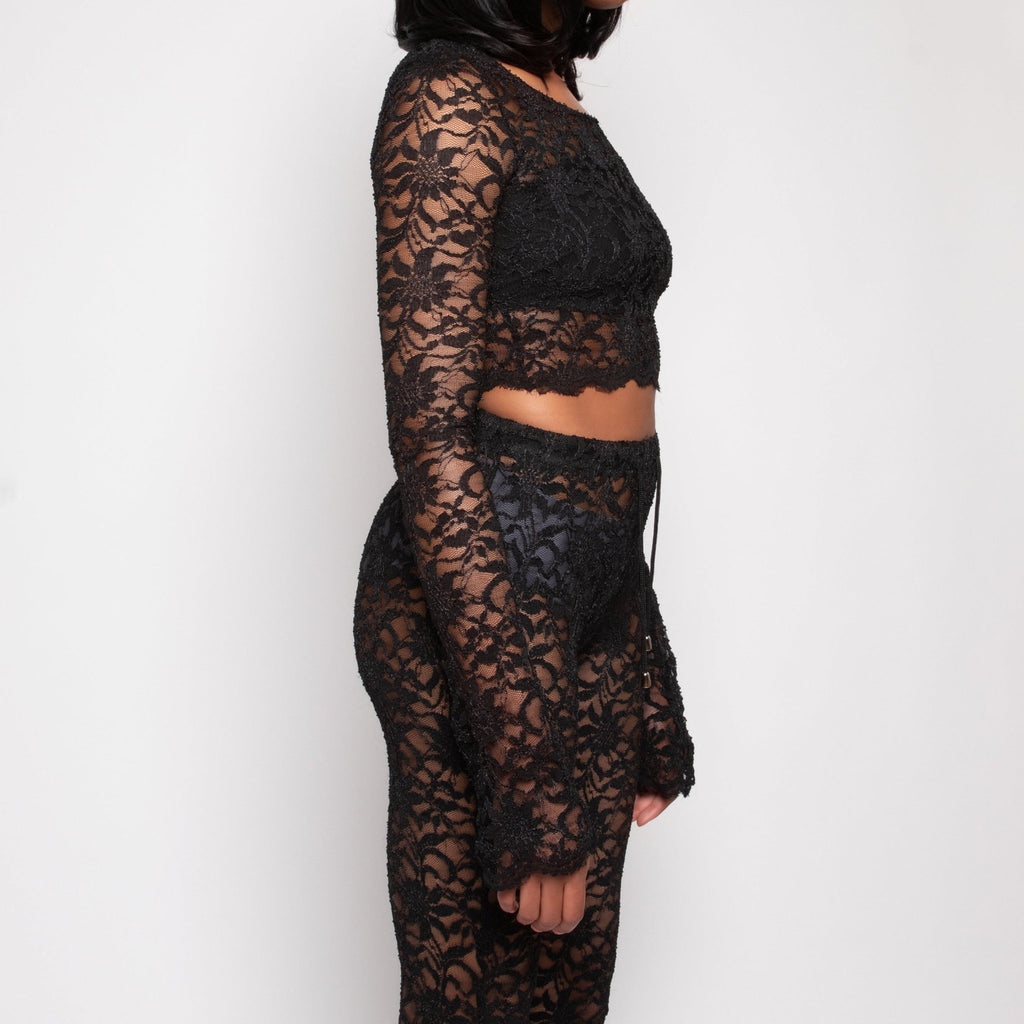 Black Lace Tops for Women